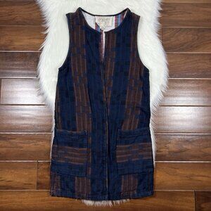 Ace & Jig Women's Size Medium Patterned Sleeveless Open Front Cardigan Duster